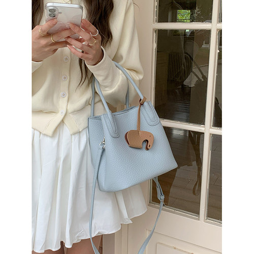 韩系小众菜篮子水桶包手提小包包