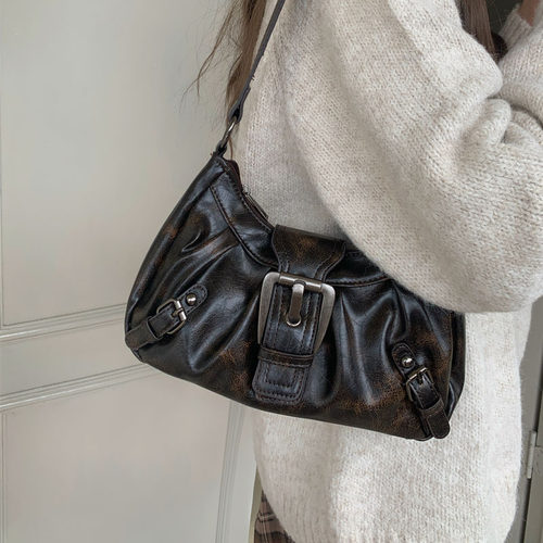 Y2K朋克机车废土风复古腋下包