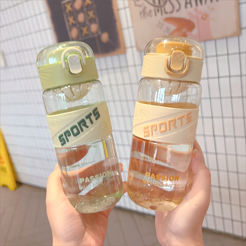 情侣创意潮流吸管杯子学生水壶韩版耐摔防烫大容量健身森系随手杯