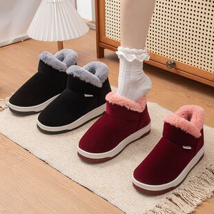 冬季棉拖鞋女手工棉鞋男加绒防滑保暖厚月子居家室内中老年人包跟