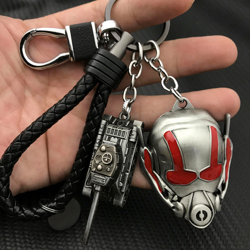 蚁人2黄蜂女周边钥匙扣蚁人头盔面具迷你坦克模型汽车钥匙扣挂件