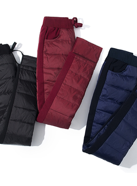 妈妈羽绒裤女外穿冬季中老年人加厚保暖棉裤2024时尚新款加绒裤子