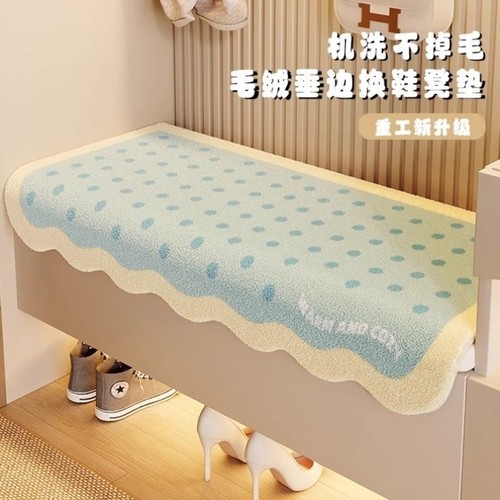 沙发卡座软包盖布入户门换鞋凳坐垫毛绒进门玄关鞋柜垫子椅凳子罩