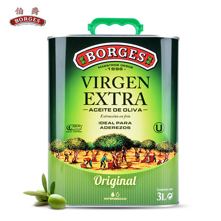 Borges/伯爵特级初榨橄榄油3L铁西班牙原装进口食用油烹饪凉拌