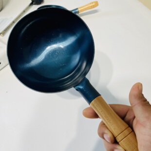 章丘小炒锅加厚无涂层养生铁锅儿童迷你厨房专用小铁锅平圆底煎锅