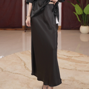 桑蚕丝斜裁香云纱鱼尾半裙DLF 887272