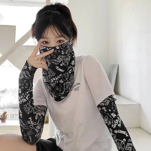 夏季挂耳面纱骑行面巾脖子防护