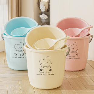 家用加厚手提塑料桶學生宿舍洗臉盆洗衣桶儲水桶 塑料提手水桶套裝
