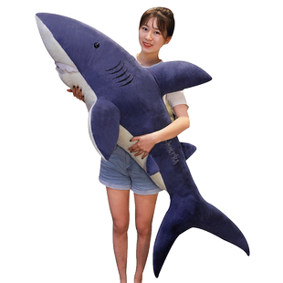 鲨鱼抱枕男生款睡觉专用大号玩偶抱睡公仔布娃娃床上夹腿毛绒玩具