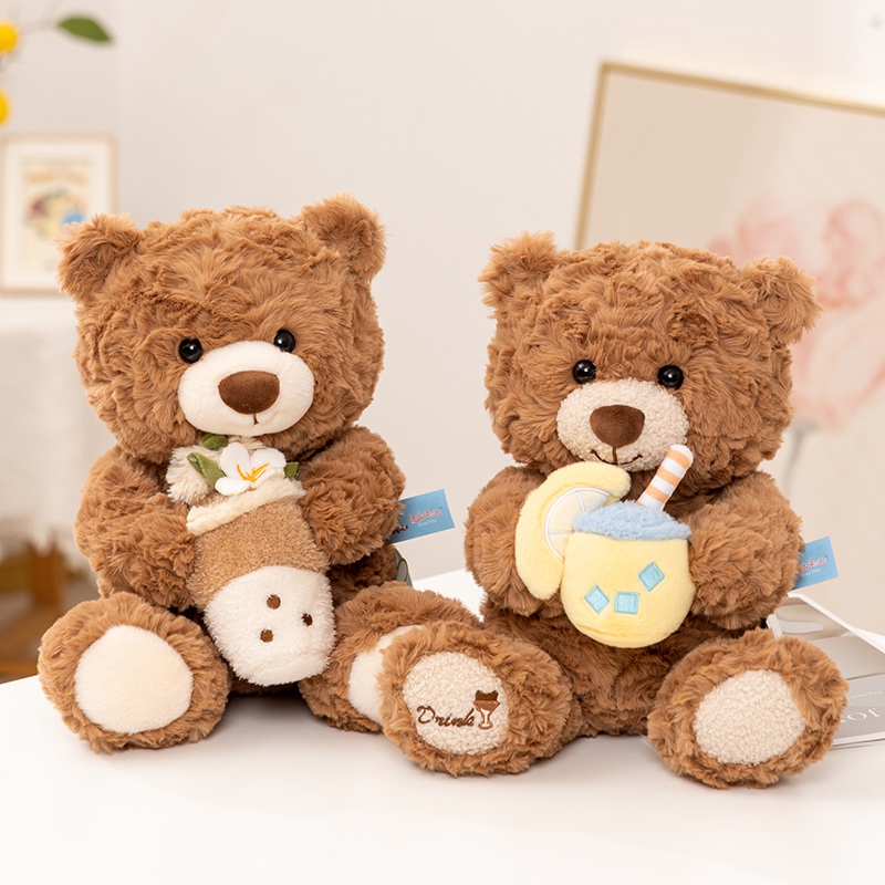 奶茶熊公仔棕色小熊毛绒玩具抱抱熊儿童床上玩偶抱枕陪睡娃娃礼物