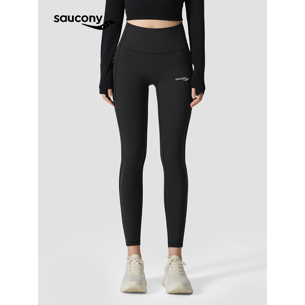 女子紧身长裤Saucony索康尼运动裸感无缝针织高腰九分裤瑜伽裤