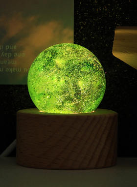 生日礼物桌面夜灯七彩琉璃招财