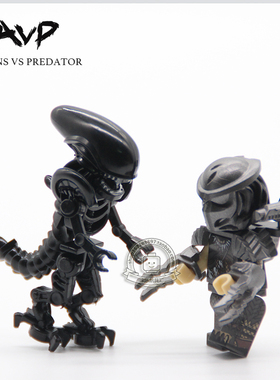 异形大战铁血战士 AVP 经典电影系列铁血战士 异形 拼装积木人仔