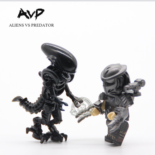 异形大战铁血战士 AVP 经典电影系列铁血战士 异形 拼装积木人仔