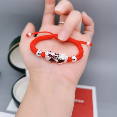 纯银感温变色貔貅手链男