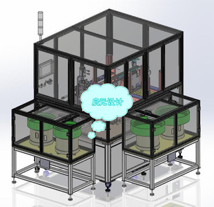 全自动振动盘弹簧上料机3D图纸弹簧分料装配摆盘机soildworks图纸