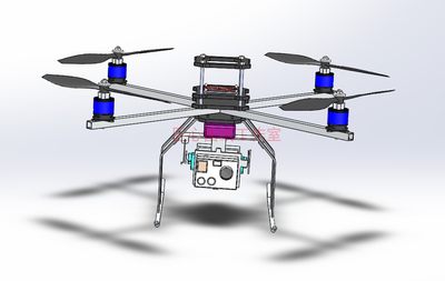 四轴旋翼轴无人机飞行器模型工业机械设计3D图纸三维模型设计资料