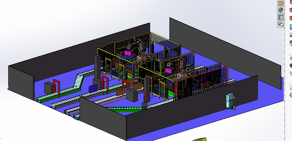 自动机器人双工位码垛生产流水线3D图纸soildworks+2d图纸方案图