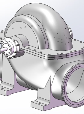 单级双吸离心泵soildworks设计图纸 +cad图纸离心泵设计3d图纸