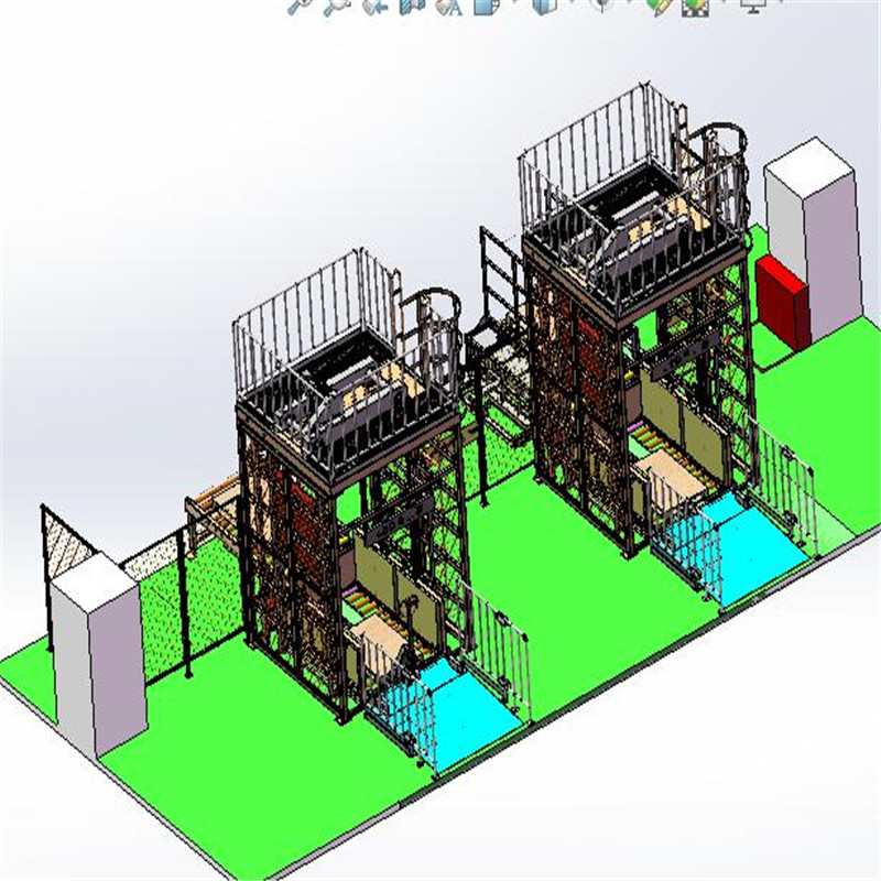 整栈叠盘立式上料机3d图纸 e387 非标自动化机械3d素材