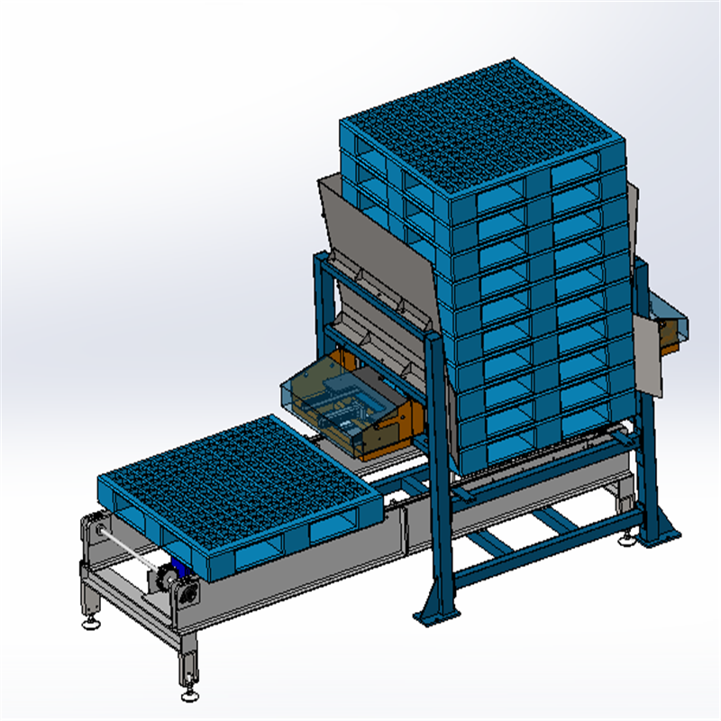 托盘库(带链式输送机)3d图 机械素材solidworks3d图纸三维图