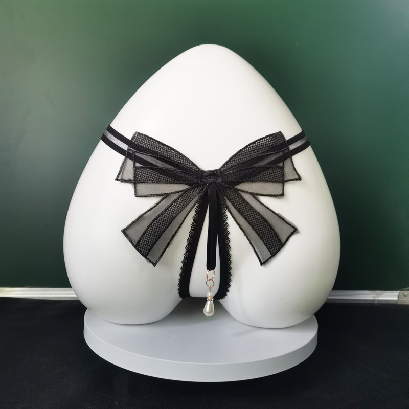 女丁字裤性感网纱透明开档免脱