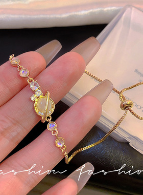 时尚设计感星球环绕抽拉式手链精致轻奢百搭超闪手环独特手饰批发