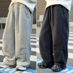 2025青少年冬季加绒裤男童加厚保暖工装裤子5027