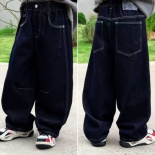 子6005 2025中大儿童休闲加厚长裤 青少年冬季 加绒牛仔裤