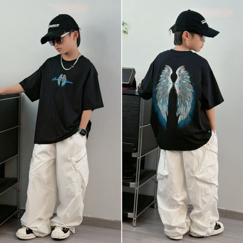 DUMAJIA 苍翼凌云 2026中大童夏天百搭短袖儿童潮酷T恤7161