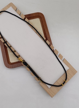 手工编织8股黑色素绳可穿珠手绳桃花结DIY可串黄金手链女原创简约