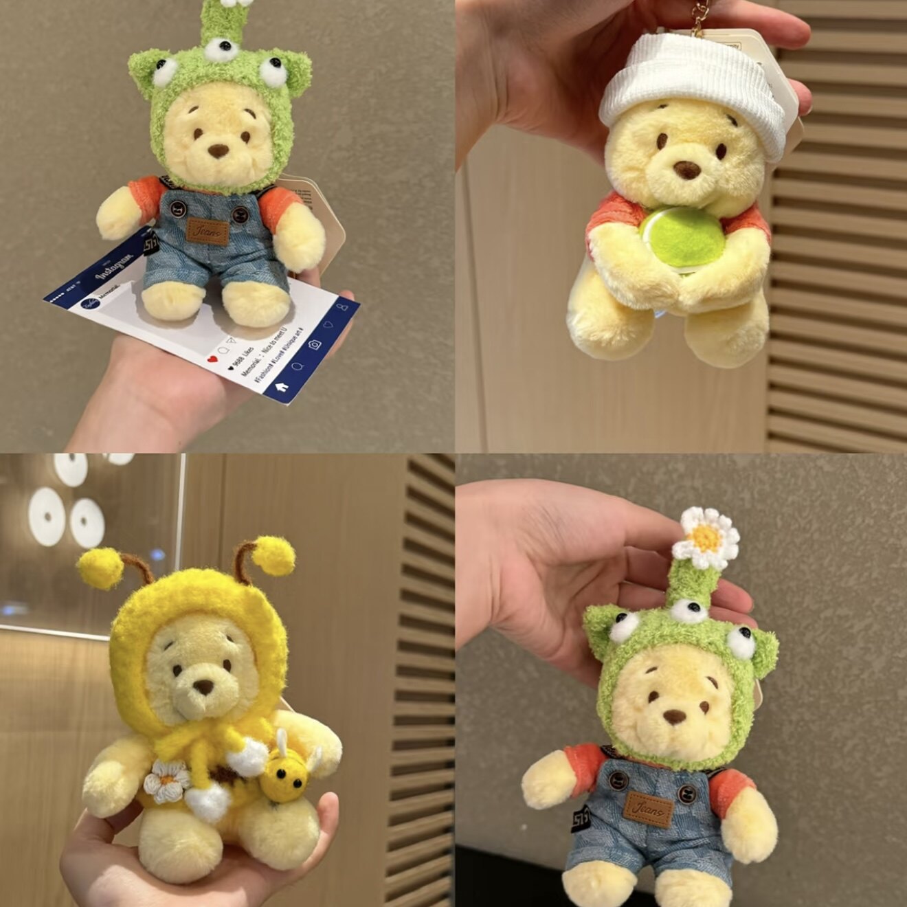 【正版】可爱蜜蜂小熊毛绒玩偶包挂饰卡通钥匙扣包包挂件送礼物