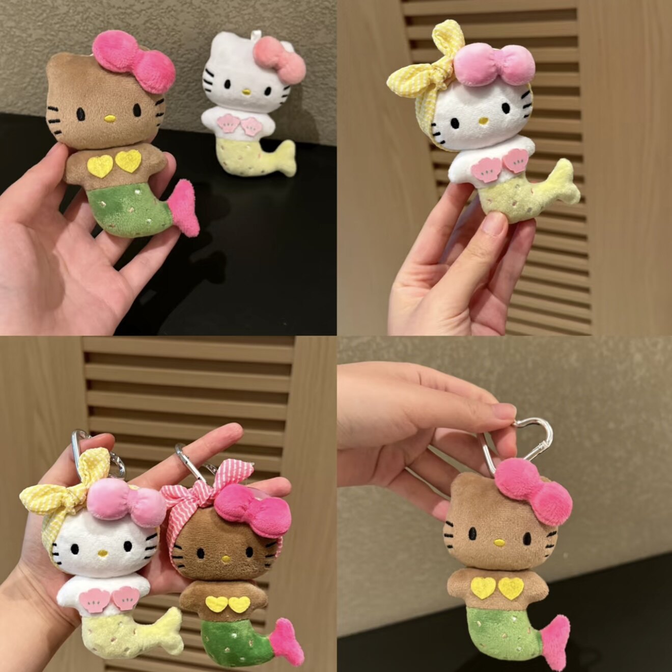 可爱麦当当豆豆眼HelloKitty汽车钥匙扣挂件毛绒玩偶公仔挂饰礼物