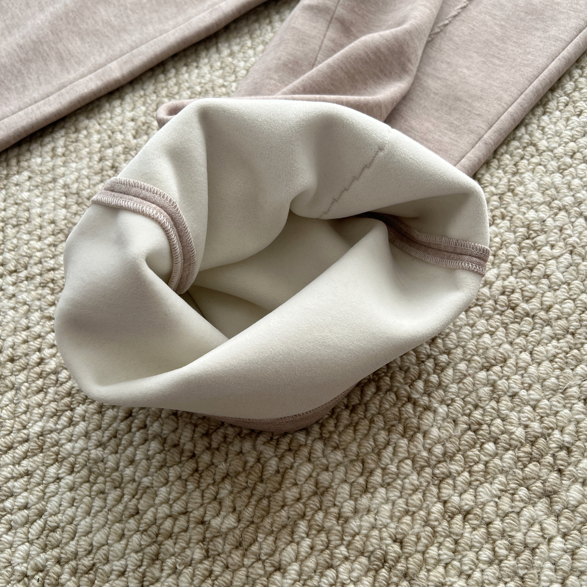 醋酸羊毛羊绒松紧腰加绒毛呢裤