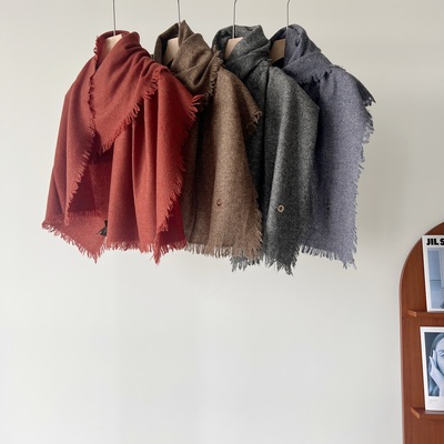 秋冬两件套羊绒花纱围巾针织帽