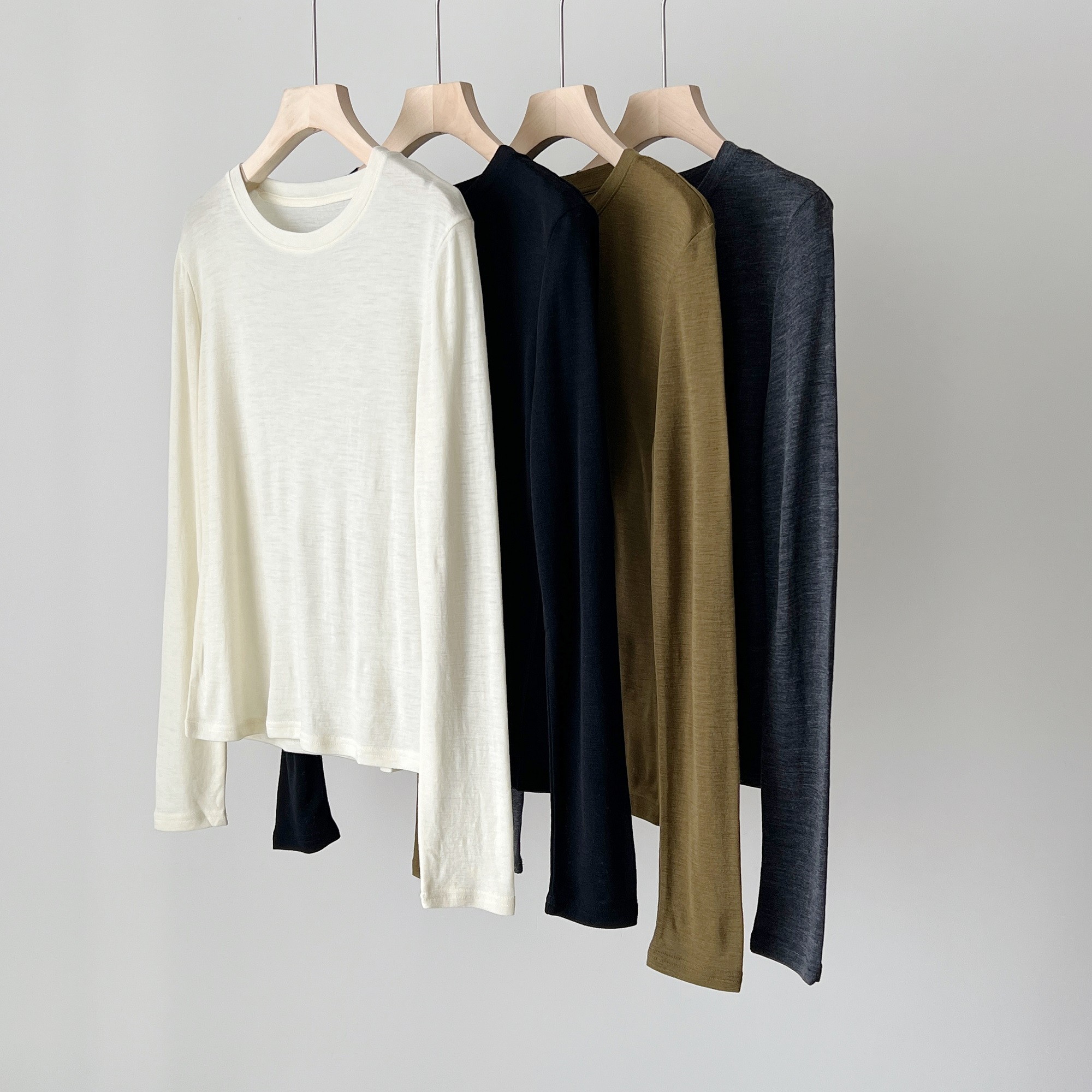 80支精纺羊毛可机洗弹力打底衫