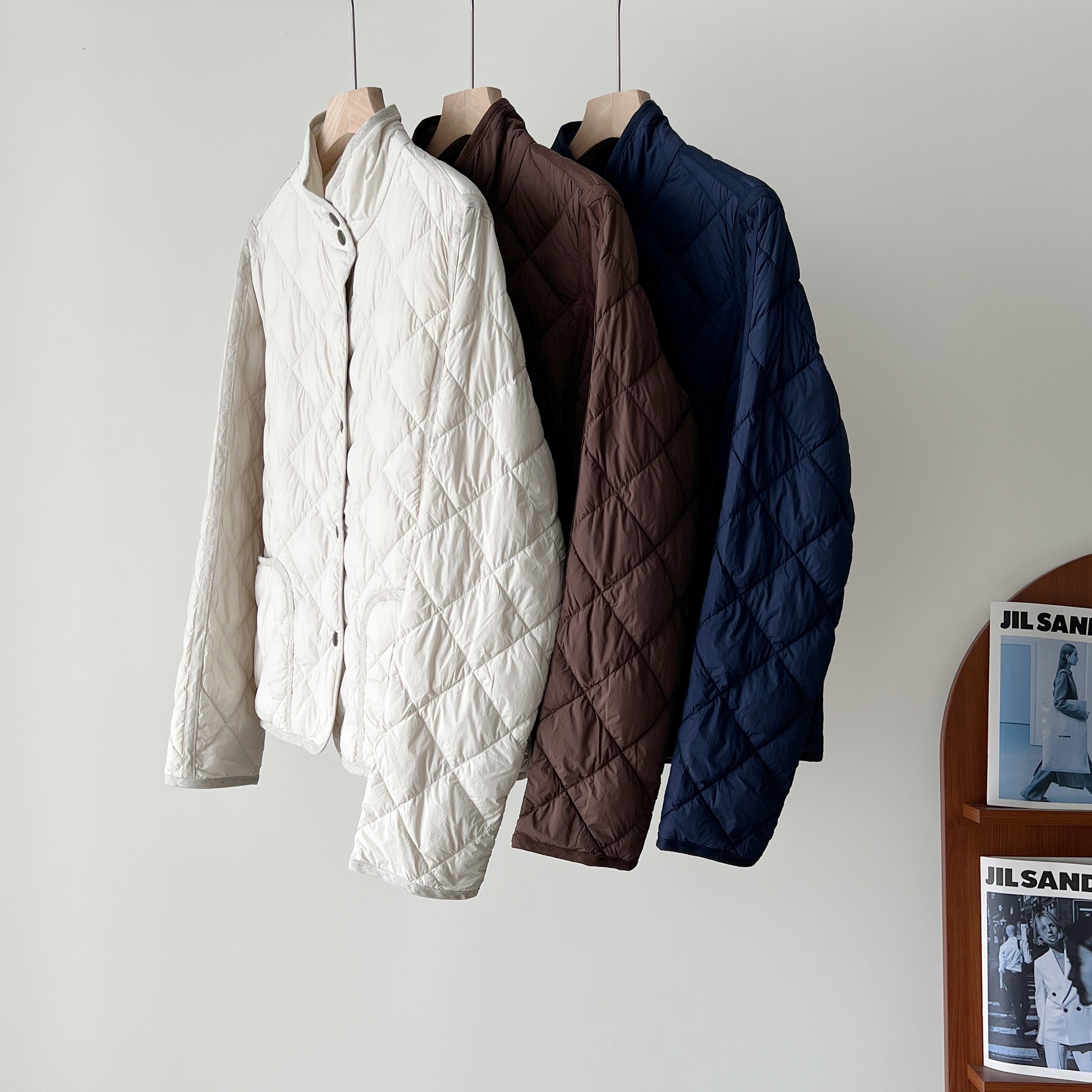 零压羽绒90白鹅绒菱格鹅绒服外套