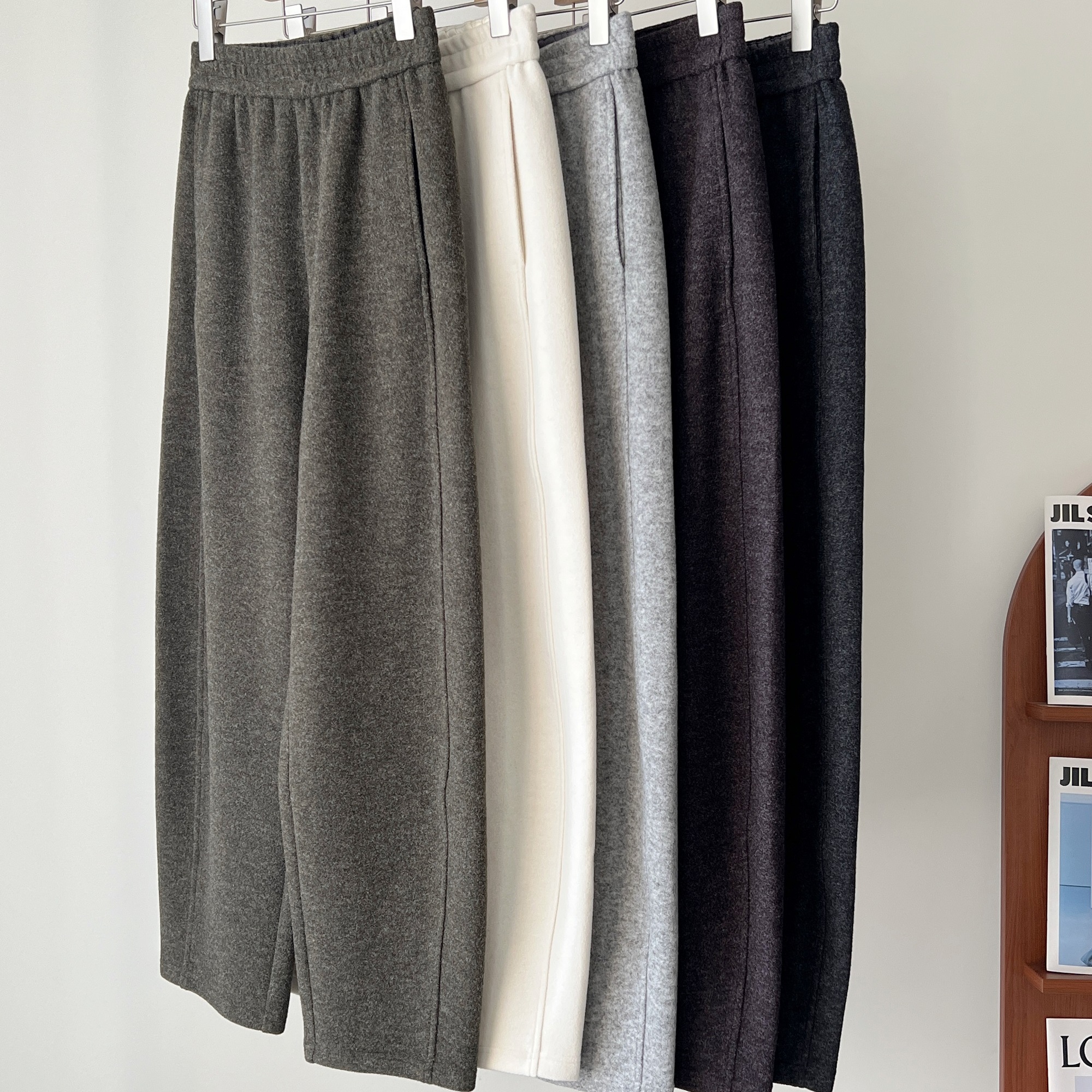 绒毛感绵羊毛毛呢休闲裤羊毛裤