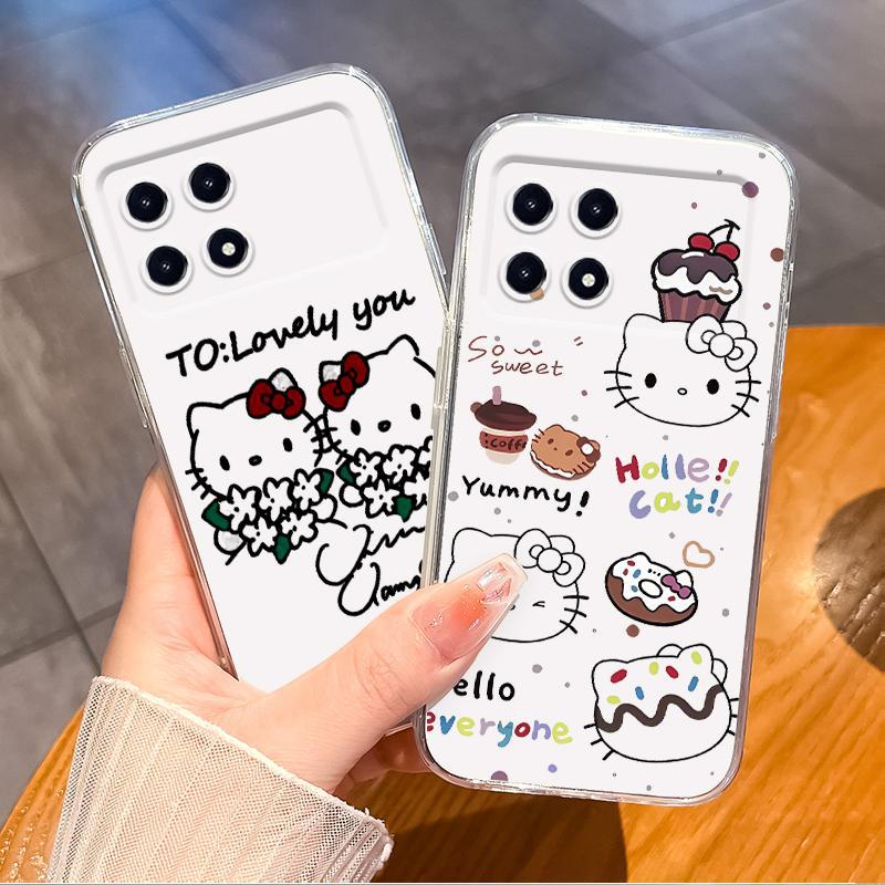 适用Redmi k80 K50 k70 k60 pro手机壳k40可爱KT猫女k70至尊版k30红米k80pro透明k70e萝莉k5pro防摔k40s软套
