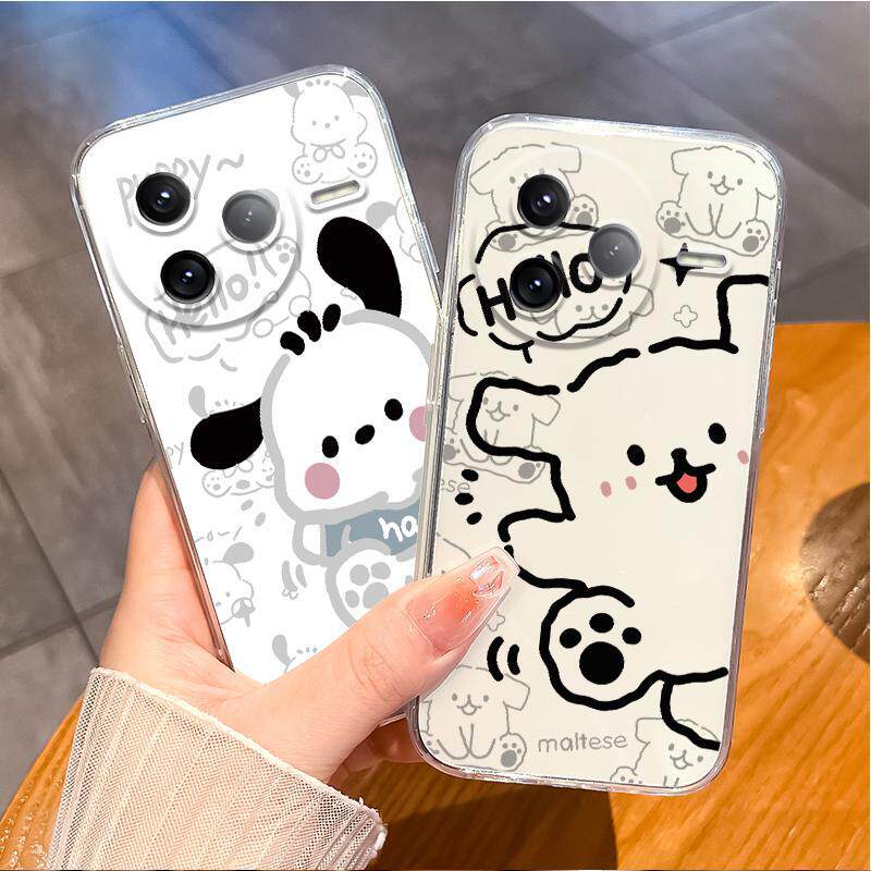 适用红米k80手机壳线条小狗小米R