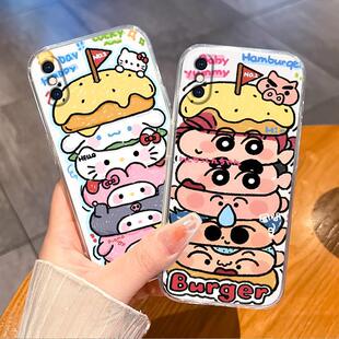 iphoneX手机壳XR苹果X叠叠小新iPhoneXsMax软xmax套xs max透明xsxmax适用xsmaxs猫咪ipx可爱xr/xmαx女iponex