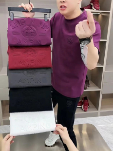 打底上衣潮流宽松时尚 2025夏季 百搭潮流钢印纯棉短袖 男士 简约 新款