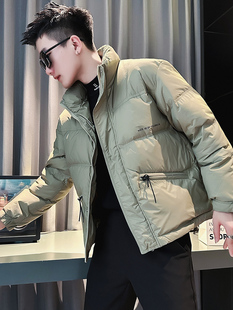 冬季潮牌羽绒服男休闲痞帅立领加厚短款上衣2024新款男士冬装外套