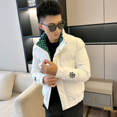 痞帅棉衣潮流加厚保暖潮牌网红棉服 刺绣立领撞色韩版 冬季 外套男士