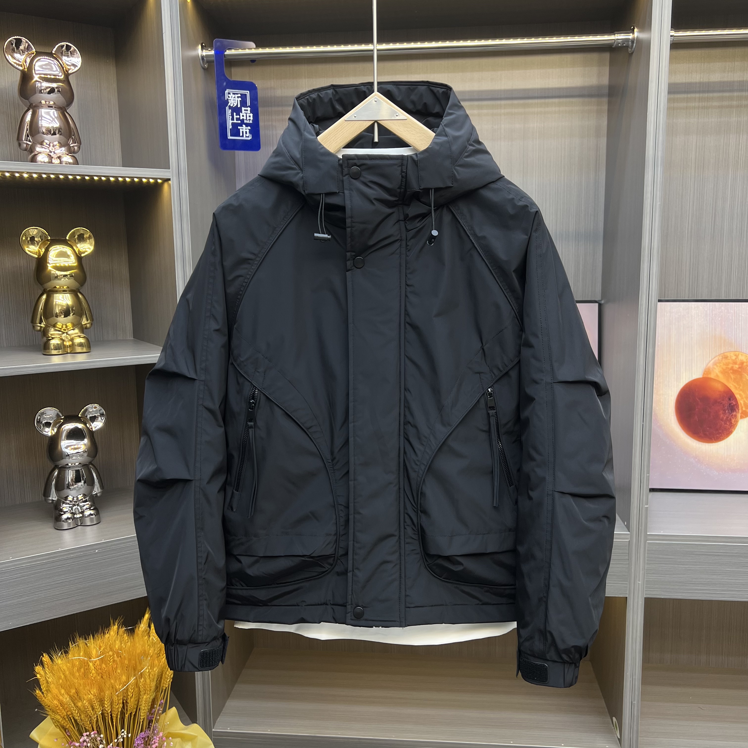 秋冬新款户外冲锋衣外套男潮牌休闲百搭痞帅连帽工装夹克保暖上衣