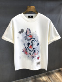 上衣美式 新款 宽松体恤男 T恤男士 嘻哈小丑涂鸦高级感潮牌纯棉短袖