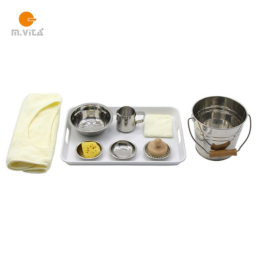 洗桌子水桶蒙生蒙氏木刷日常生活