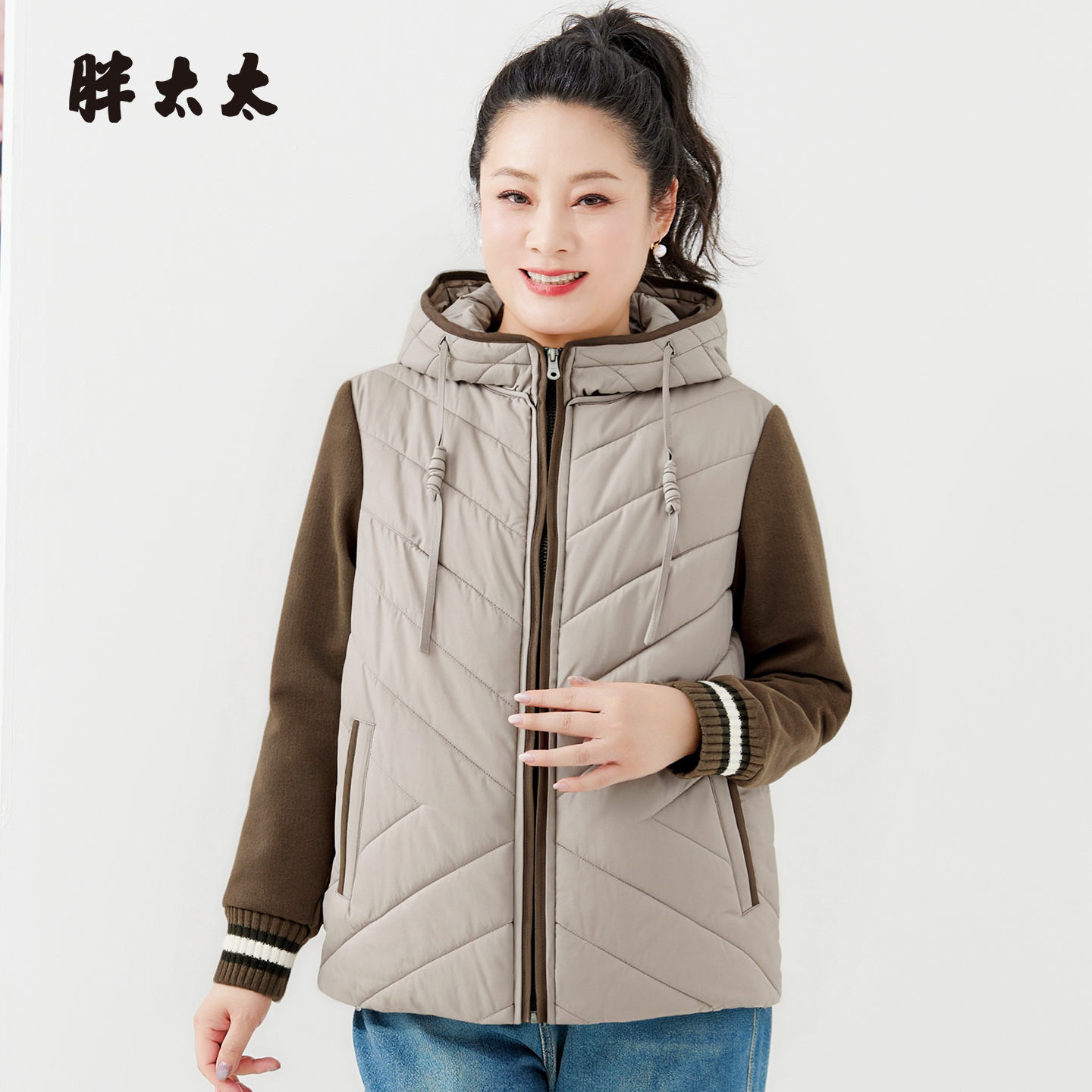 胖太太秋季棉服上衣显瘦