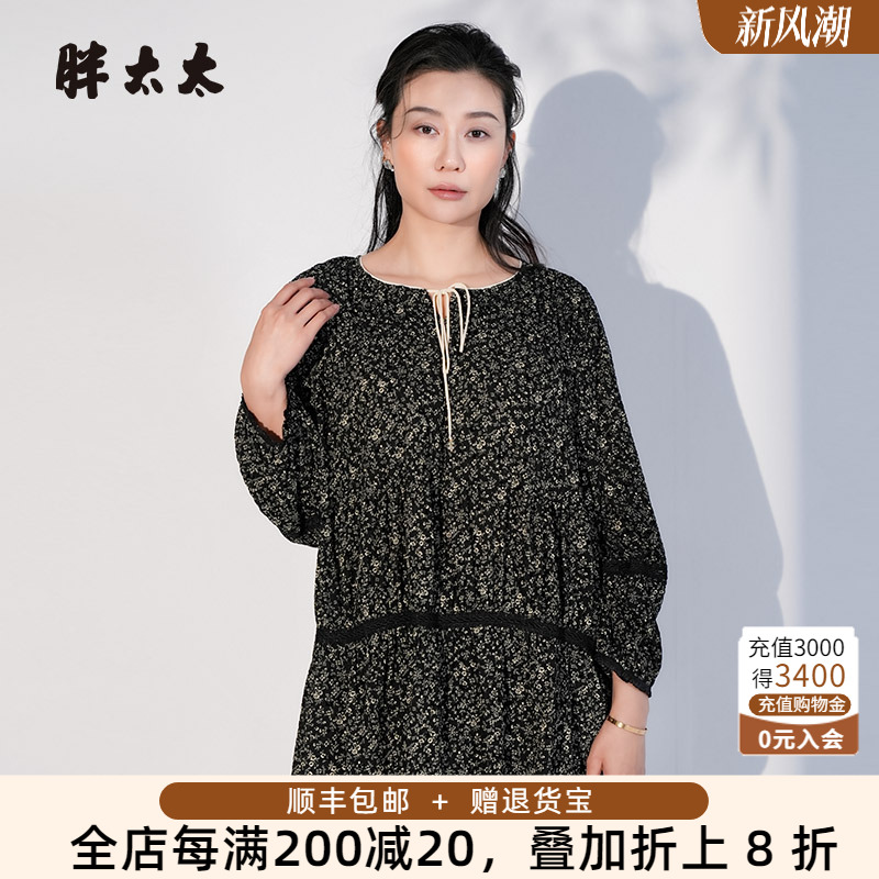 胖太太套头衫碎花图案