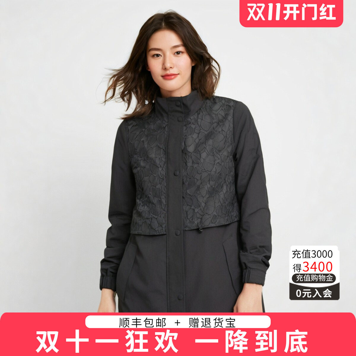 胖太太韩版高腰连帽宽松